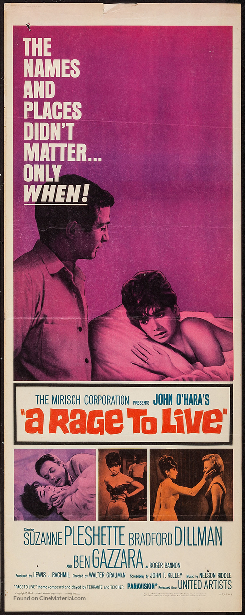 A Rage to Live - Movie Poster