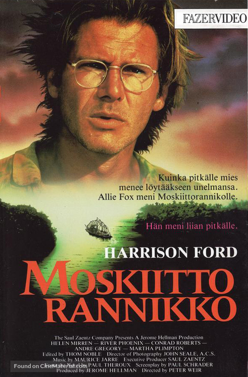 The Mosquito Coast - Finnish VHS movie cover