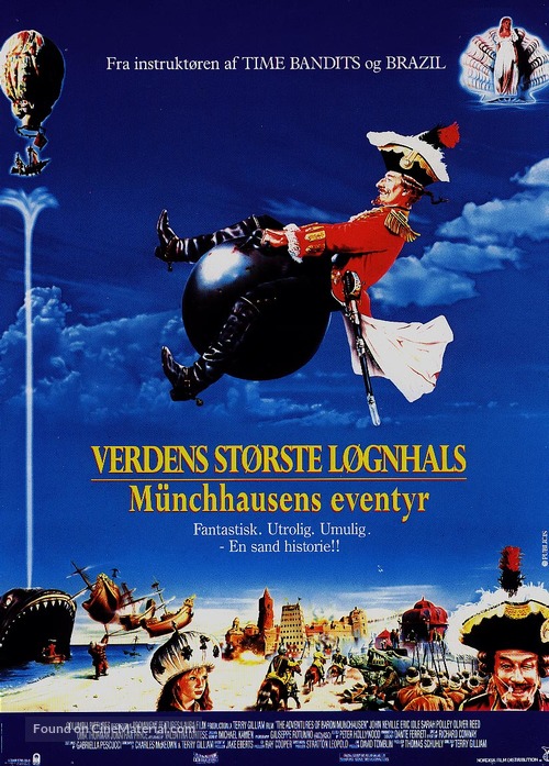 The Adventures of Baron Munchausen - Danish Movie Poster