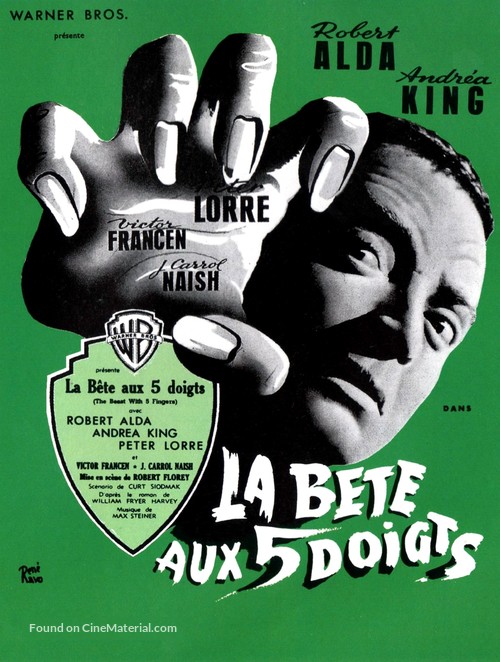 The Beast with Five Fingers - French Movie Poster