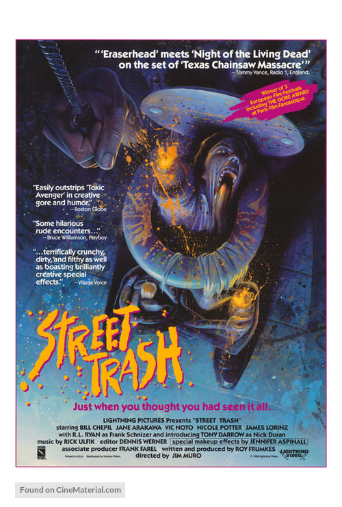 Street Trash - Video release movie poster