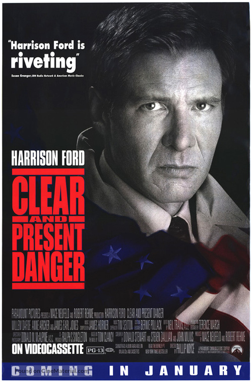 Clear and Present Danger - Video release movie poster