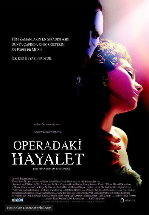 The Phantom Of The Opera - Turkish Movie Poster