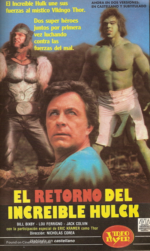 The Incredible Hulk Returns - Argentinian VHS movie cover