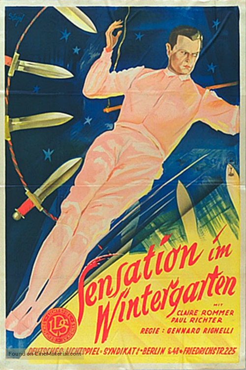 Sensation im Wintergarten - German Movie Poster