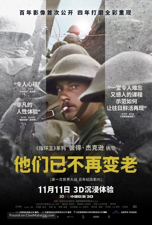 They Shall Not Grow Old - Chinese Movie Poster