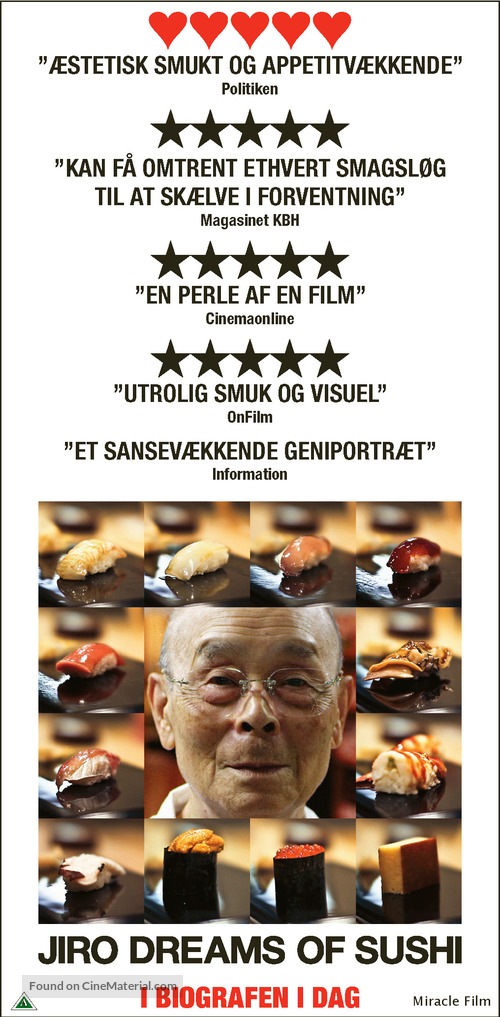 Jiro Dreams of Sushi - Danish Movie Poster