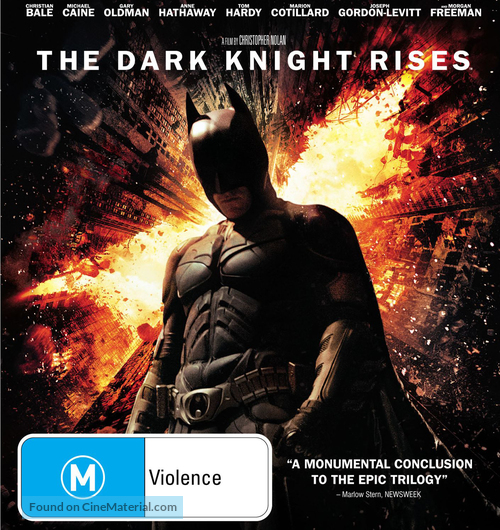 The Dark Knight Rises - Australian Blu-Ray movie cover