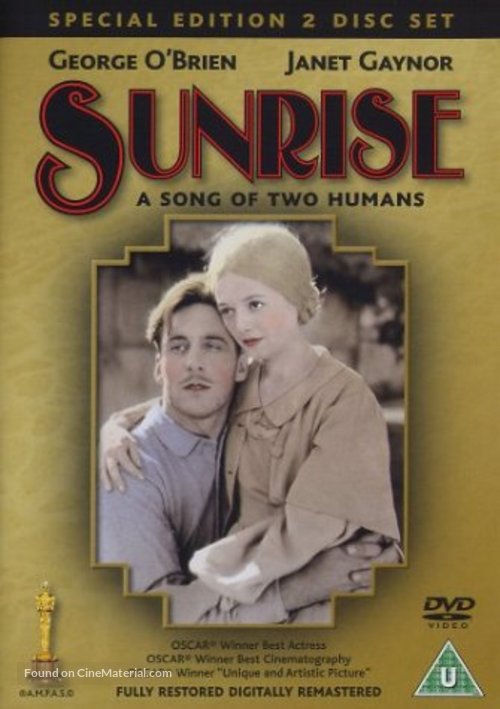 Sunrise: A Song of Two Humans - British DVD movie cover