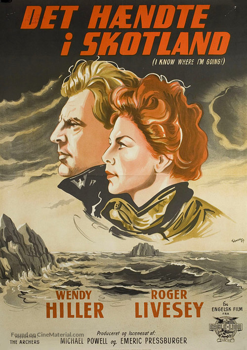 &#039;I Know Where I&#039;m Going!&#039; - Danish Movie Poster