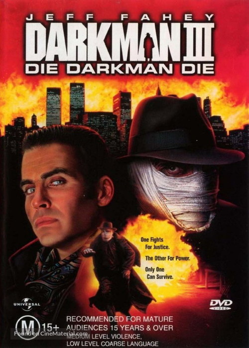 Darkman III: Die Darkman Die - Australian DVD movie cover