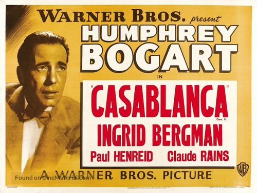 Casablanca - British Movie Poster