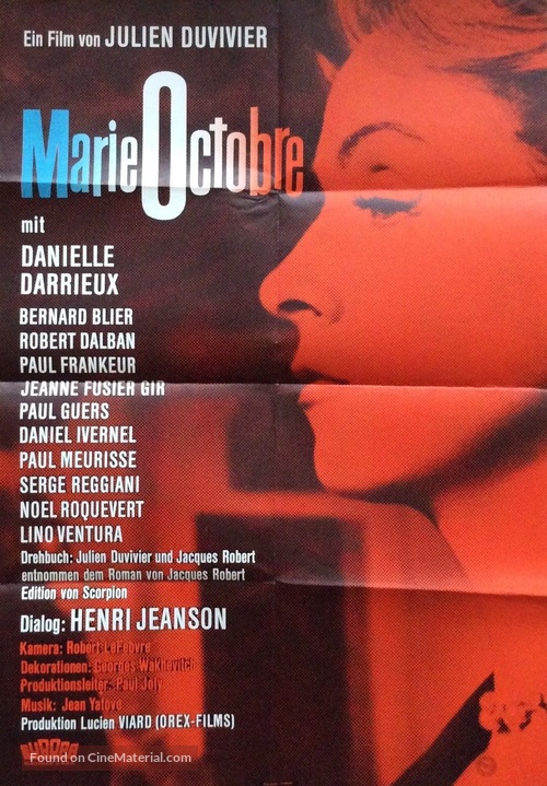 Marie-Octobre - German Movie Poster