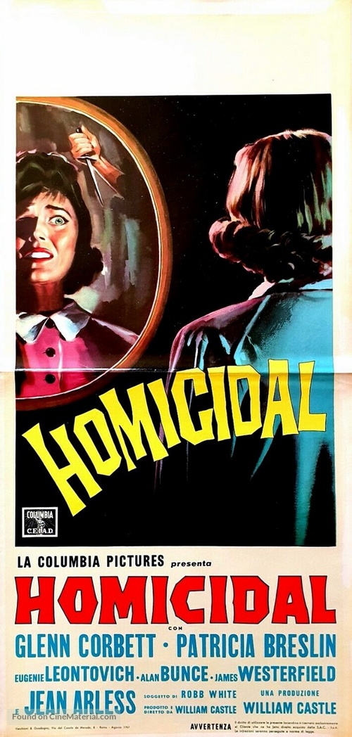 Homicidal - Italian Movie Poster