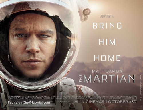 The Martian - British Movie Poster