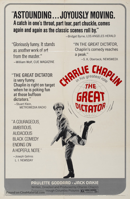 The Great Dictator - Re-release movie poster