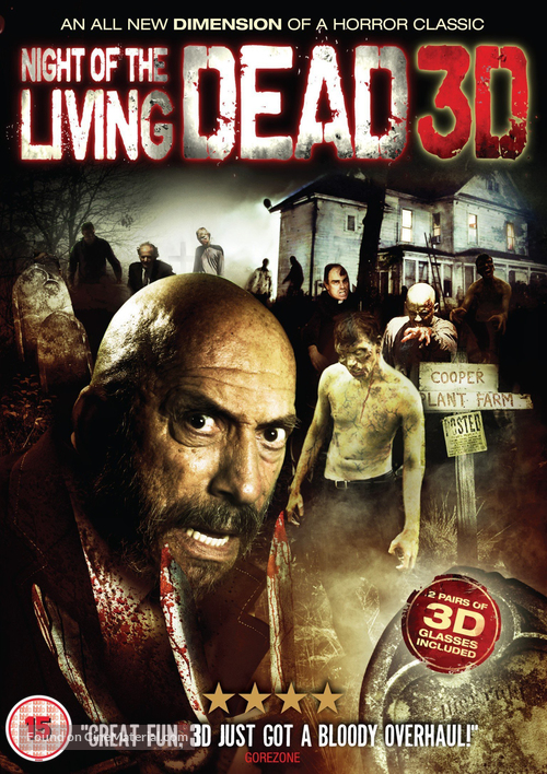 Night of the Living Dead 3D - British DVD movie cover