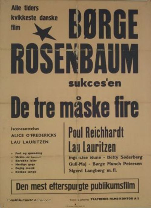 Tre m&aring;ske fire, De - Danish Movie Poster