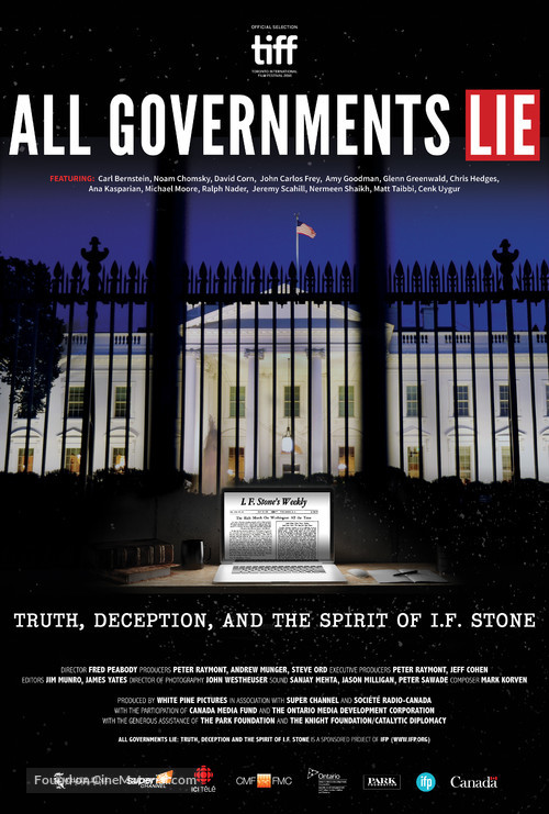 All Governments Lie: Truth, Deception, and the Spirit of I.F. Stone - Canadian Movie Poster
