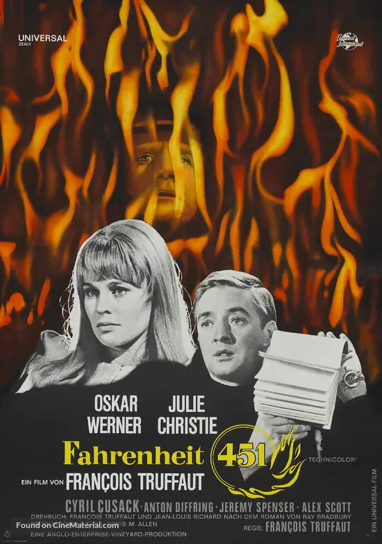 Fahrenheit 451 1966 German Movie Poster