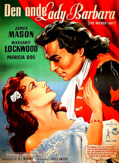 The Wicked Lady - Danish Movie Poster