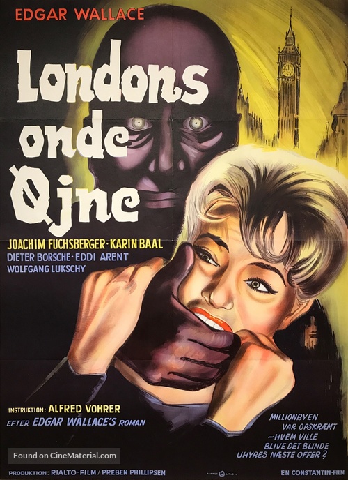 Die toten Augen von London - Danish Movie Poster