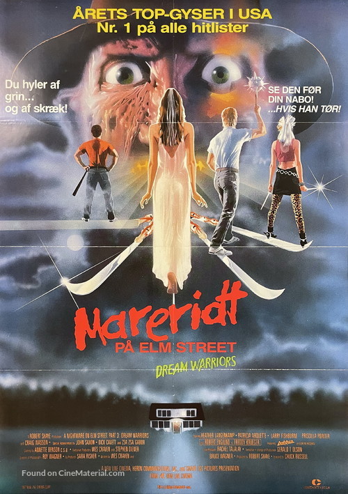 A Nightmare On Elm Street 3: Dream Warriors - Danish Movie Poster