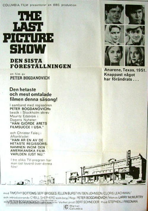 The Last Picture Show - Swedish Movie Poster