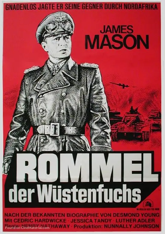 The Desert Fox: The Story of Rommel (1951) German movie poster