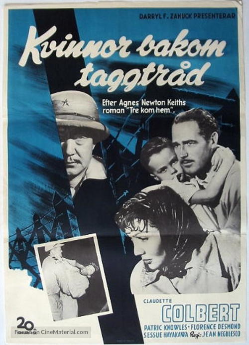 Three Came Home - Swedish Movie Poster