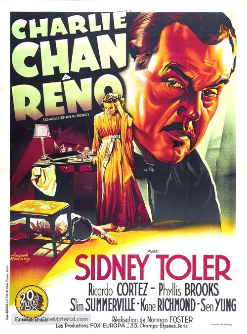 Charlie Chan in Reno - French Movie Poster