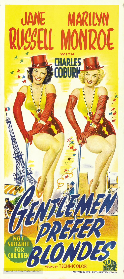 Gentlemen Prefer Blondes - Australian Theatrical movie poster