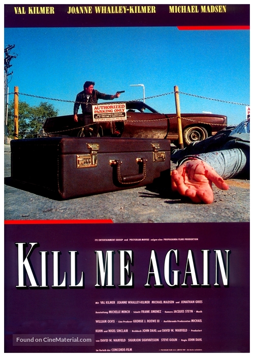 Kill Me Again - German Movie Poster