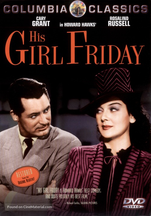 His Girl Friday - DVD movie cover