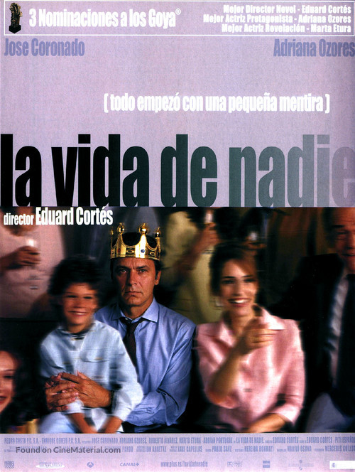 La vida de nadie - Spanish Movie Poster