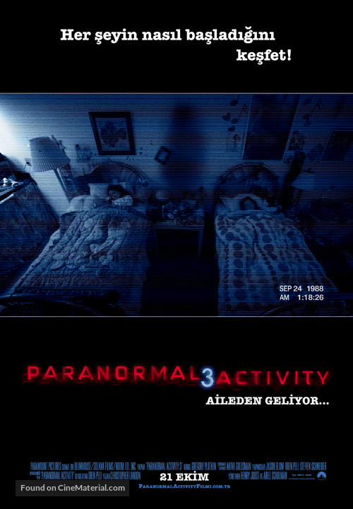 Paranormal Activity 3 - Turkish Movie Poster