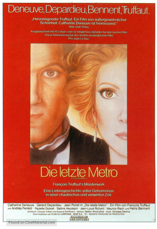 Le dernier m&eacute;tro - German Movie Poster