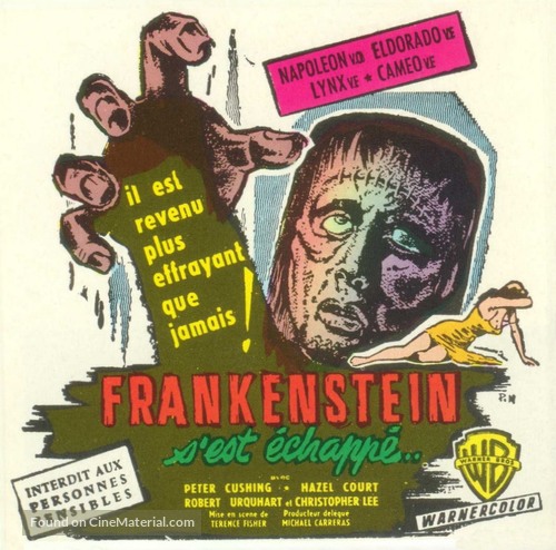 The Curse of Frankenstein - French Movie Poster