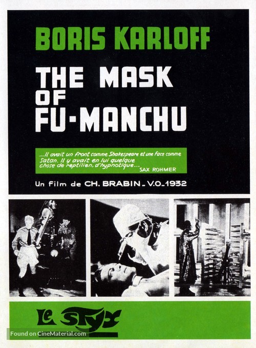 The Mask of Fu Manchu - French Re-release movie poster