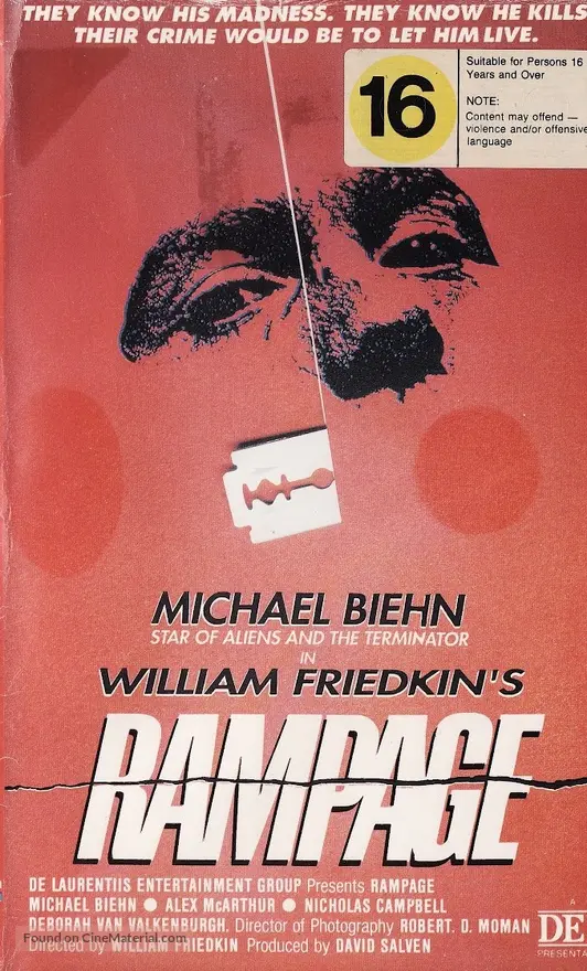 Rampage (1987) Australian movie cover