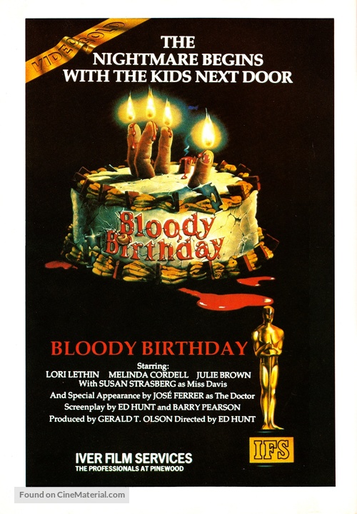 Bloody Birthday - VHS movie cover