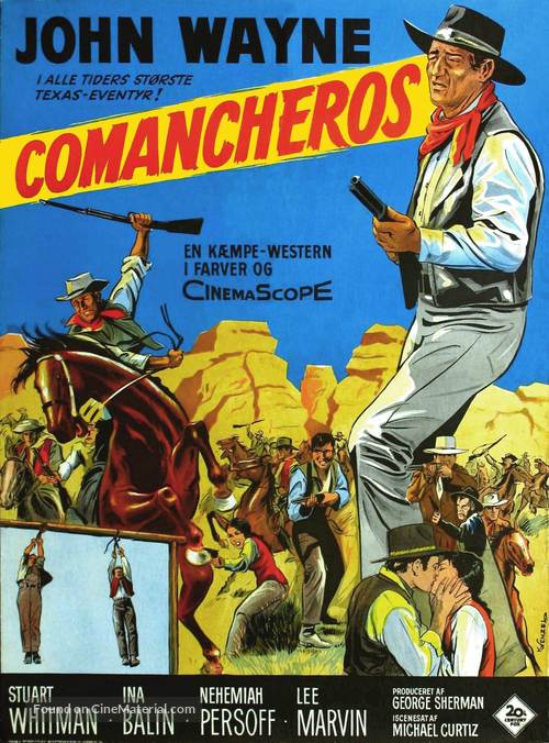The Comancheros - Danish Movie Poster