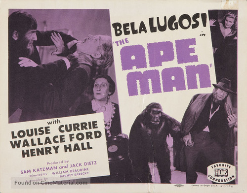 The Ape Man - Re-release movie poster