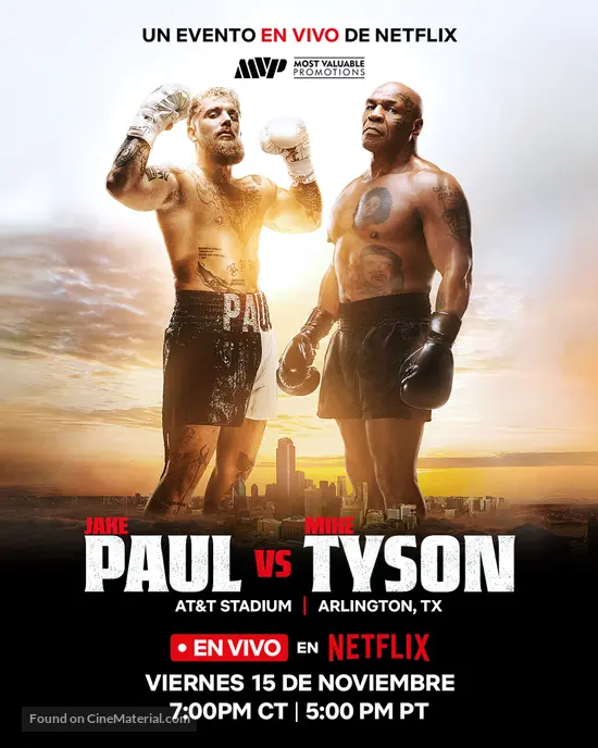 Jake Paul vs. Mike Tyson - Mexican Movie Poster