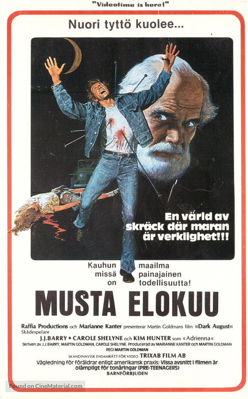 Dark August - Finnish VHS movie cover