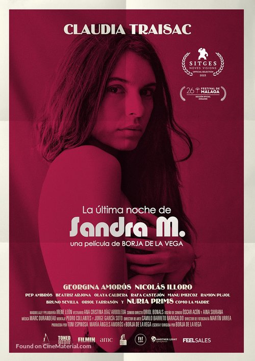 La &uacute;ltima noche de Sandra M. - Spanish Movie Poster