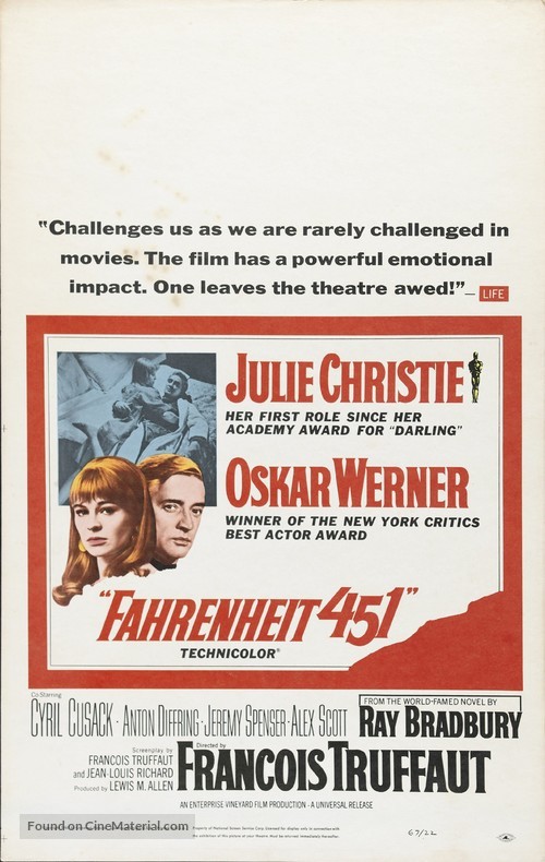 Fahrenheit 451 - Movie Poster