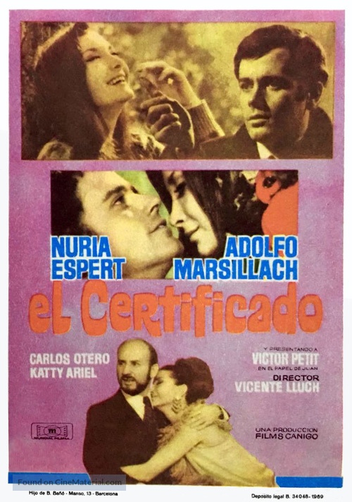 El certificado - Spanish Movie Poster