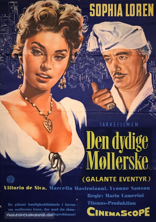 La bella mugnaia - Danish Movie Poster