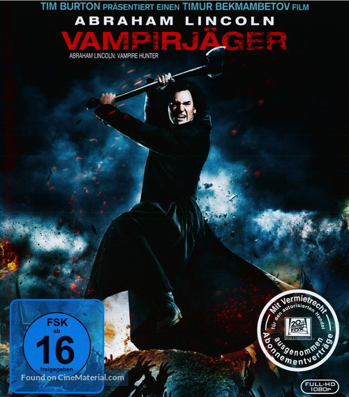 Abraham Lincoln: Vampire Hunter - German Movie Cover